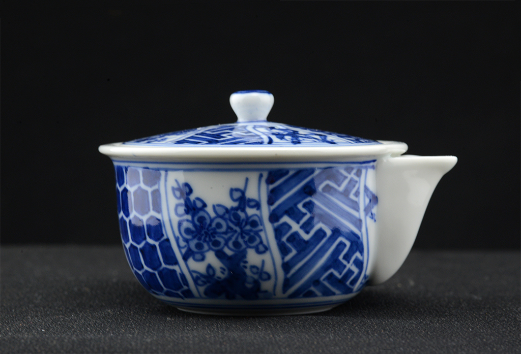 Kyoto kék porcelán teáskészlet 